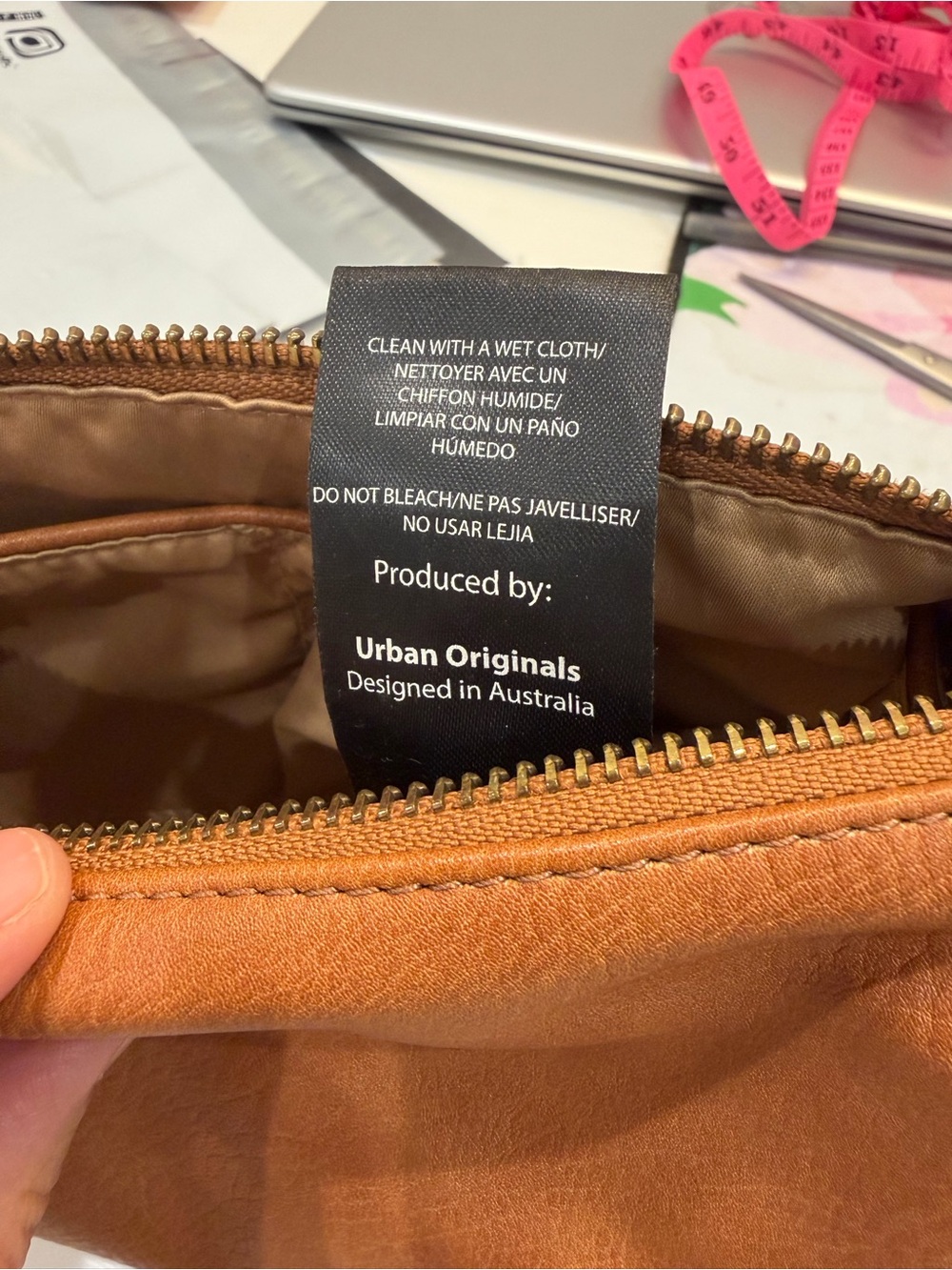 Urban Originals Tan Brown Crossbody Bag with Striped Strap - Picture 9 of 9